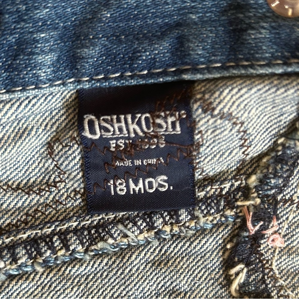 OSHKOSH jillybean Bebe baby girl blue denim patchwork jacket size 18 months - Picture 5 of 13